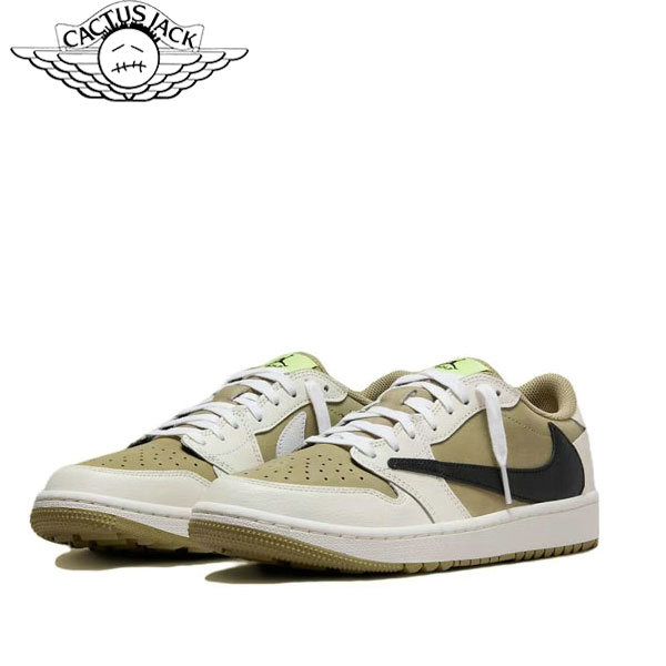 Travis Scott x Air Jordan 1 Low OG SP AJ 運動籃球鞋“TS聯名LV倒鈎”男女同款 棕白
