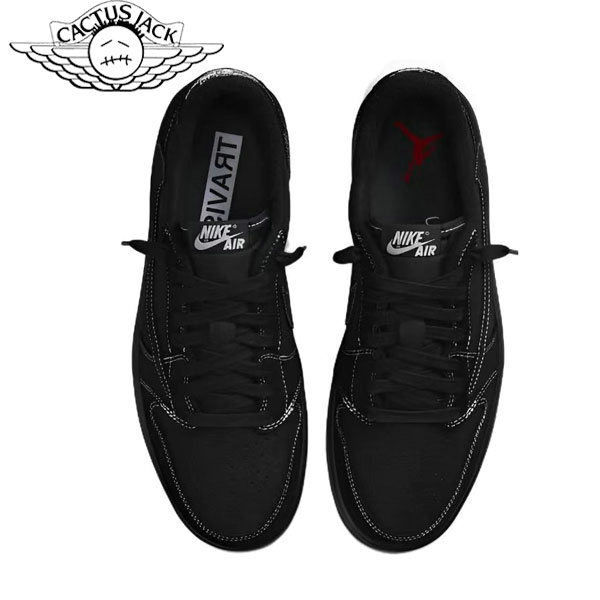Travis Scott x Air Jordan 1 Low OG 黑武士倒勾聯名 籃球鞋 男女同款