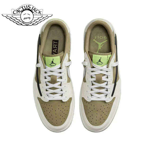 Travis Scott x Air Jordan 1 Low OG SP AJ 運動籃球鞋“TS聯名LV倒鈎”男女同款 棕白