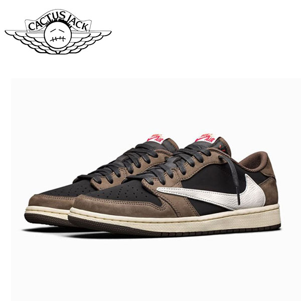 Air Jordan 1 Travis Scott OG TS SP聯名 倒鉤 耐磨防滑 復古低幫籃球鞋 棕黑