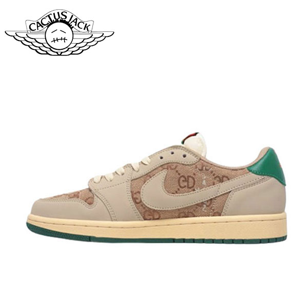 Travis Scott AJ1 OG SP 經典輕便舒適 倒鉤 低幫復古籃球鞋 棕綠