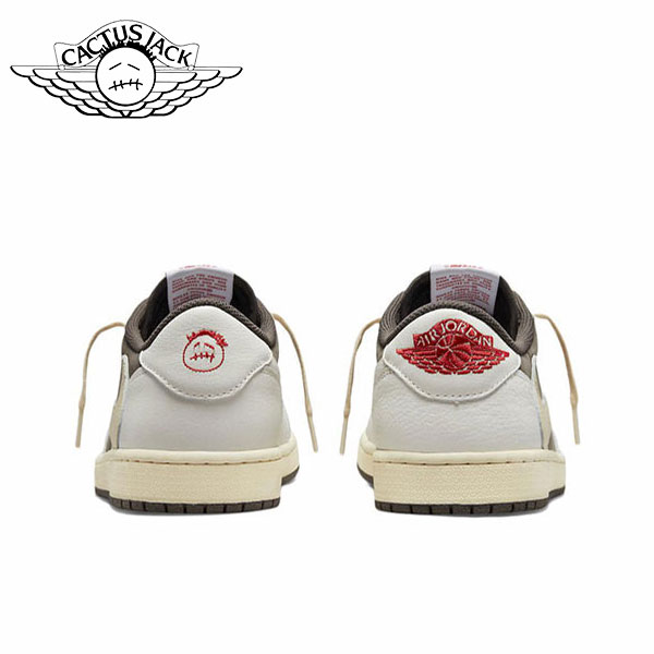 Travis Scott x Air Jordan 1 Low OG SP Sail and Ridgerock 經典倒鉤3.0 低幫復古籃球鞋 白棕