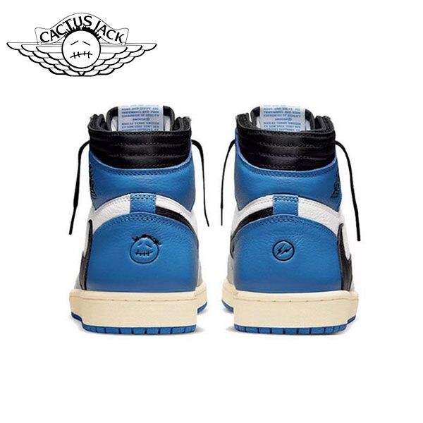 Travis Scott x Fragment x AJ1 OG SP Military Blue 閃電倒鉤三方聯名 高幫籃球鞋 白藍黑