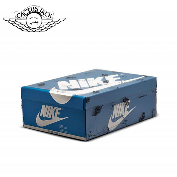 Travis Scott x Fragment x AJ1 OG SP Military Blue 閃電倒鉤三方聯名 高幫籃球鞋 白藍黑