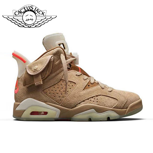 Travis Scott AJ6聯名 British Khaki 耐磨防滑 復古高幫籃球鞋 卡其棕