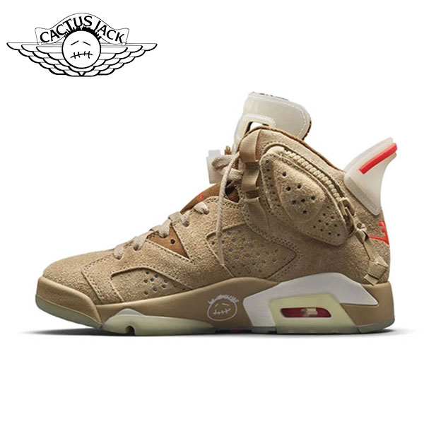 Travis Scott AJ6聯名 British Khaki 耐磨防滑 復古高幫籃球鞋 卡其棕