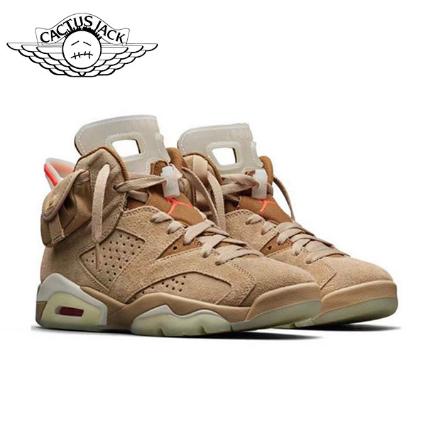 Travis Scott AJ6聯名 British Khaki 耐磨防滑 復古高幫籃球鞋 卡其棕