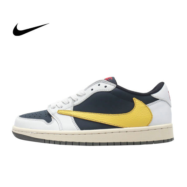Nike Travis Scott x Air Jordan 1 AJ1 TS聯名倒鈎 低幫復古籃球鞋 白藍黃