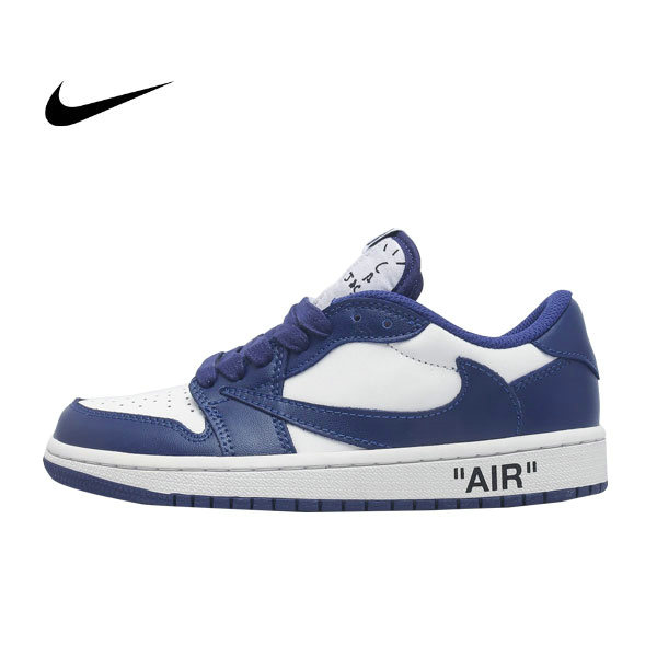 Nike Travis Scott x Fragment x Air Jordan 1 Low TS三方聯名 倒勾低幫籃球板鞋 藍白