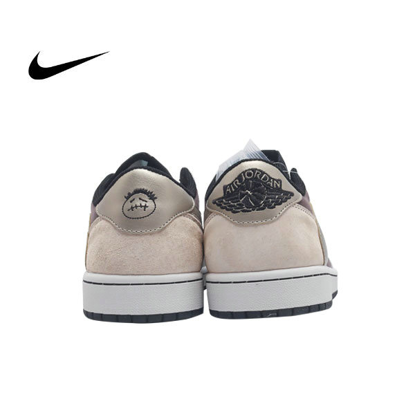 Travis Scott x Nike Air Jordan 1 Low 復古中幫運動籃球鞋 TS聯名LV倒鈎 白紫