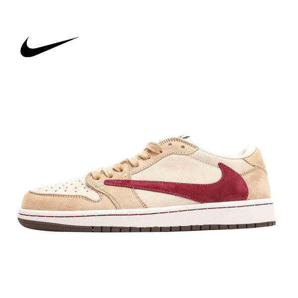 Travis Scott x Nike Air Jordan 1 Low OG SP 復古中幫籃球鞋 TS聯名LV倒鈎 白粉紅
