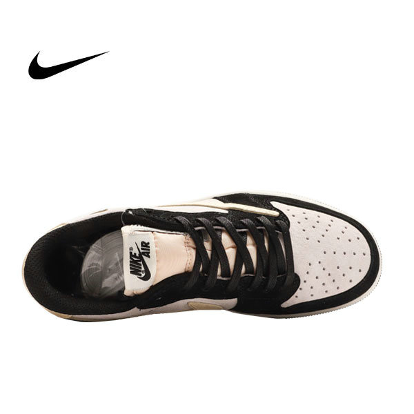 Travis Scott x Nike Air Jordan 1 Low 運動籃球鞋 TS聯名LV倒鈎 黑白緑