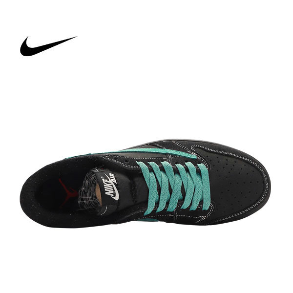 Nike Travis Scott x Air Jordan 1 Low聯名 倒勾 低幫籃球鞋 蒂芙尼藍 黑武士