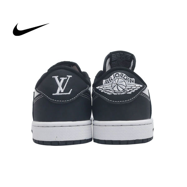 Louis Vuitton x Travis Scott x Nike Air Jordan 1 Low三方聯名 低幫復古籃球板鞋 黑白