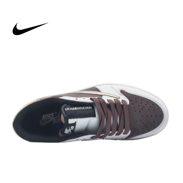 Travis Scott x Nike Air Jordan 1 Low 復古中幫運動籃球鞋 TS聯名LV倒鈎 白紫