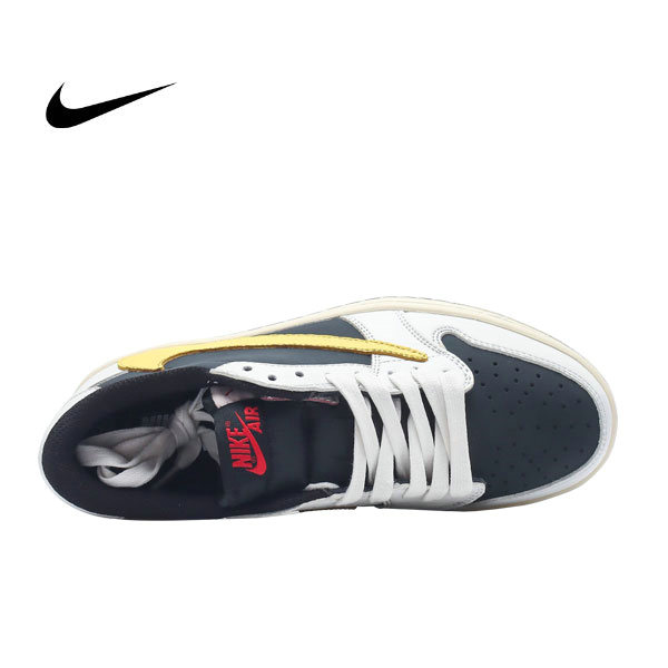 Nike Travis Scott x Air Jordan 1 AJ1 TS聯名倒鈎 低幫復古籃球鞋 白藍黃