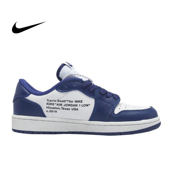 Nike Travis Scott x Fragment x Air Jordan 1 Low TS三方聯名 倒勾低幫籃球板鞋 藍白
