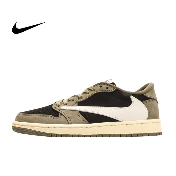 Travis Scott x Nike Air Jordan 1 Low 防滑耐磨 中幫籃球鞋 TS聯名LV倒鈎 棕黑