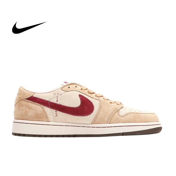 Travis Scott x Nike Air Jordan 1 Low OG SP 復古中幫籃球鞋 TS聯名LV倒鈎 白粉紅