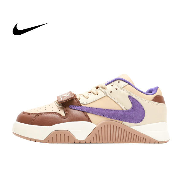 Nike Travis Scott x Jordan Brand聯名 倒鈎 低幫休閑板鞋 棕紫
