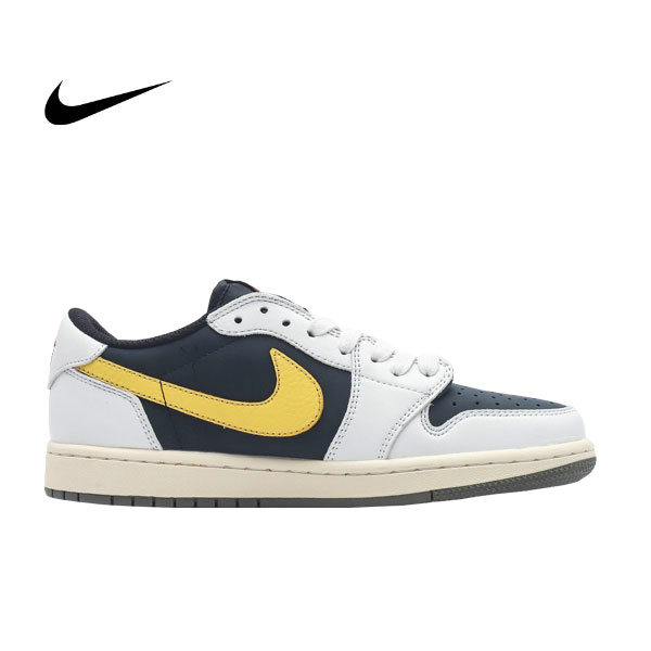Nike Travis Scott x Air Jordan 1 AJ1 TS聯名倒鈎 低幫復古籃球鞋 白藍黃