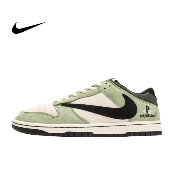 Nike Travis Scott x Sony PlayStation 5 x SB Dunk Low三方聯名 低幫復古板鞋 綠黑