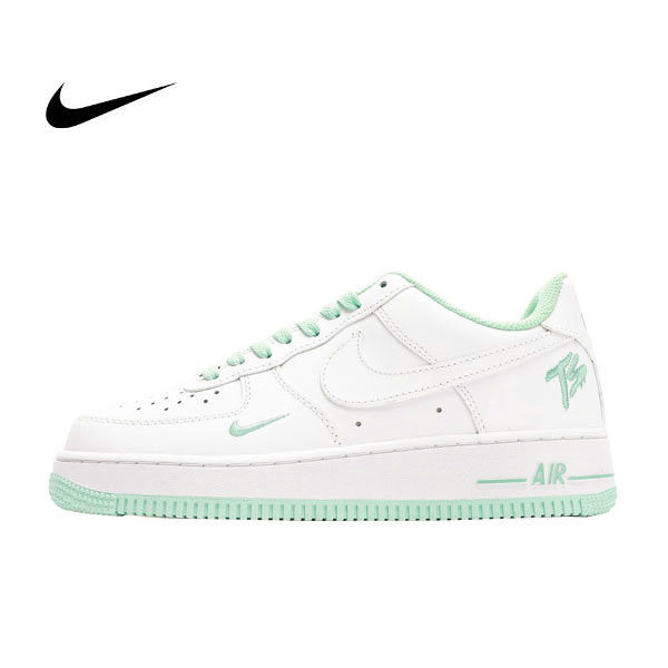 Nike Travis Scott x Air Force 1 Low 07聯名 TS刺綉 低幫耐磨板鞋 白抹茶綠